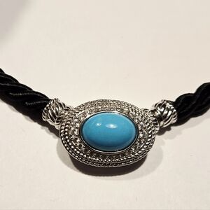 Judith Ripka Turquoise And CZ Choker Necklace